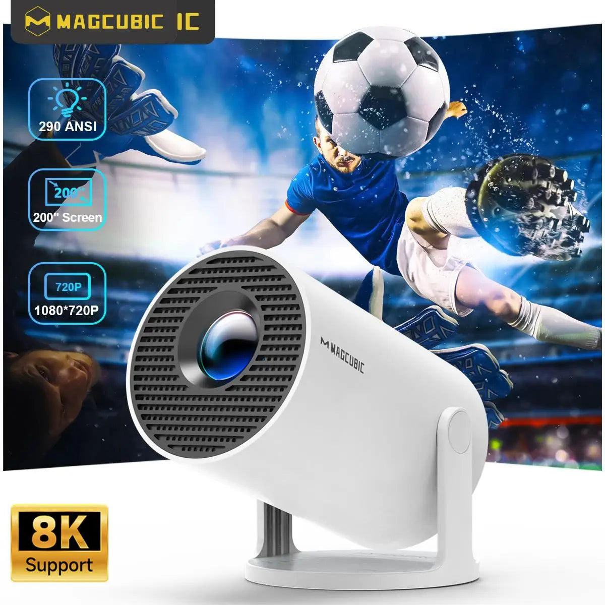 MorisTech Cinema Pro™ - Mini Proyector 4K HY300 Pro | Android 11 + WiFi 6 + 130 Pulgadas
